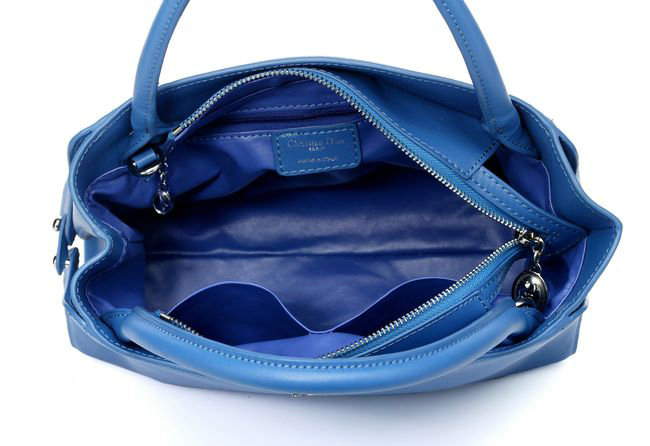 dior bar medium top handle bag calfskin 0906 sky blue - Click Image to Close